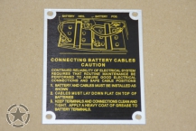 Data Plate Connecting battery cables
