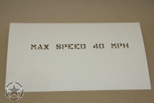 Schriftschablone MAX SPEED 40 MPH 1/2 Inch