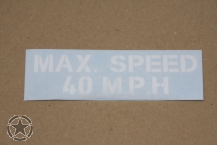 Sticker MAX. SPEED