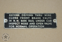 Driver Instruction Plate