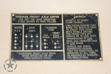 Data Plate GMC Schaltung / Winde