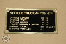 PLAQUE IDENTIFICATION SHIPPING Ford