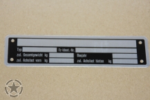 Typenschild Deutsche Zullassung