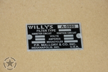 Data Plate Filterrette WILLYS