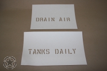 Stencil 1 Inch DRAIN AIR TANKS DAILY