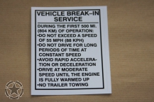 Decal  Brake in Service  92 mm x 72 mm