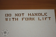 Schriftschablone  DO NOT HANDLE WITH FORK LIFT 1/2 Inch