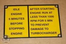 Data Plate Hinweisschild Turbolader M32 A2