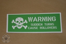 Army Decal Army ROLLOVER WARNING