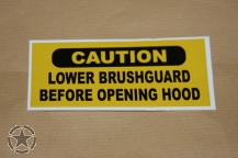 Aufkleber BRUSHGUARD WARNING