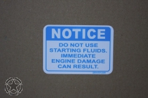 Aufkleber DECAL DO NOT USE STARTING FLUIDS