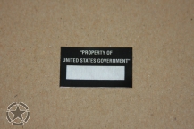 Aufkleber Property of United States Government