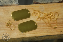 Military Dog Tag Set gold colored  width Personalized Tag