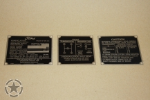 PLATES DATA Ford ( Set ) 3 Stück Zink
